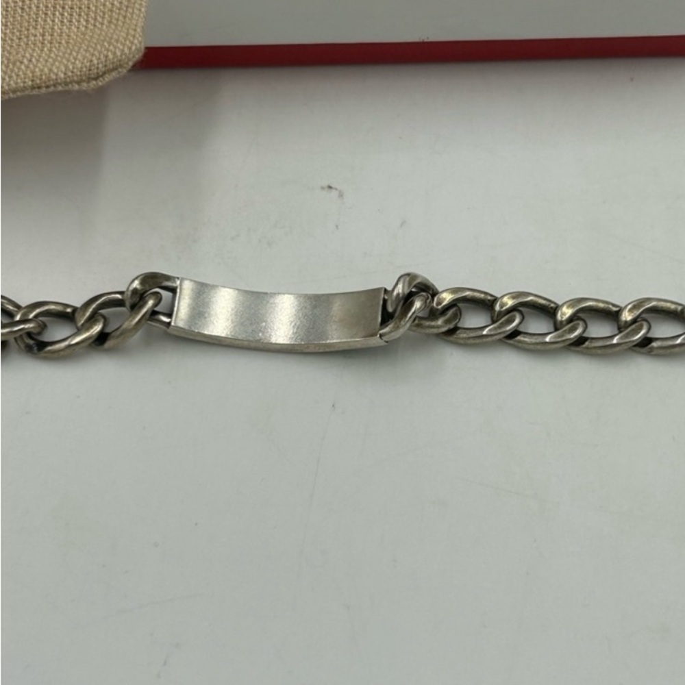 Gucci enamel logo ID link bracelet .925 sterling silver made in Italy - Picture 9 of 11